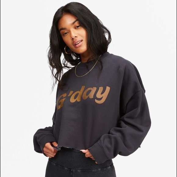 🔆BILLABONG🔆 Hey Gday Cropped Crewneck Sweatshirt - Picture 3 of 12